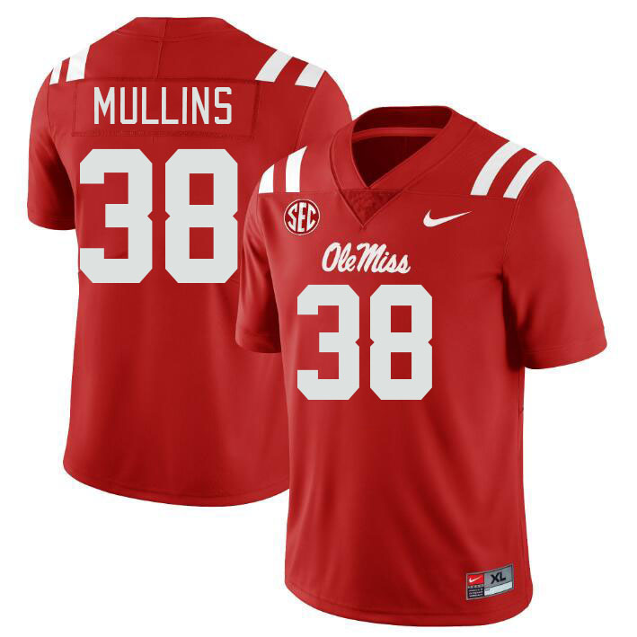 Ole Miss Rebels #38 Chucky Mullins College Football Jerseys Stitched Sale-Red